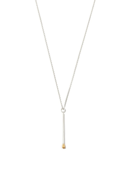 Sterling Silver Matchstick Pendant Necklace