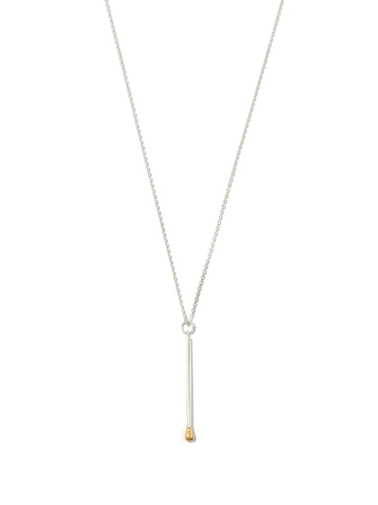 Sterling Silver Matchstick Pendant Necklace