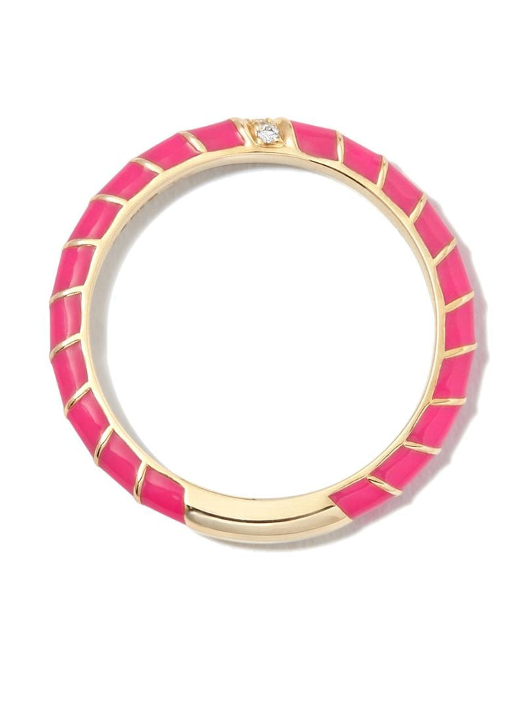 9k Yellow Gold Alliance Enamel Diamond Ring