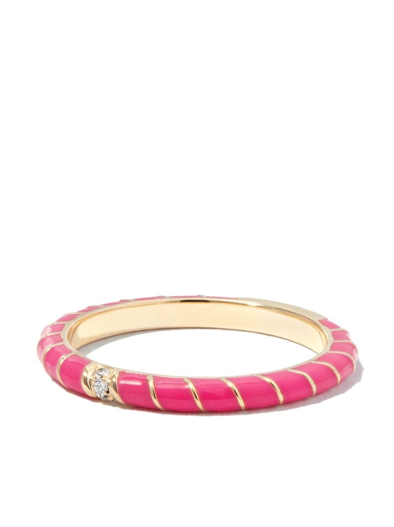 9k Yellow Gold Alliance Enamel Diamond Ring