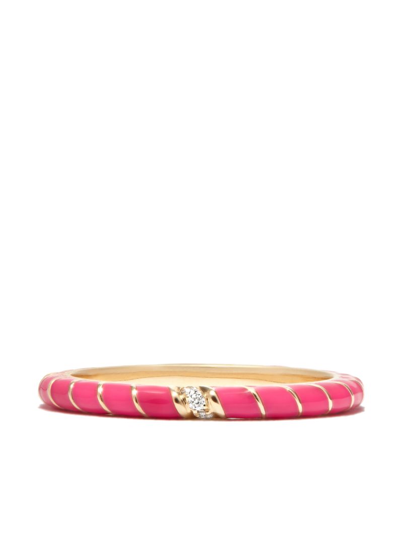 9k Yellow Gold Alliance Enamel Diamond Ring