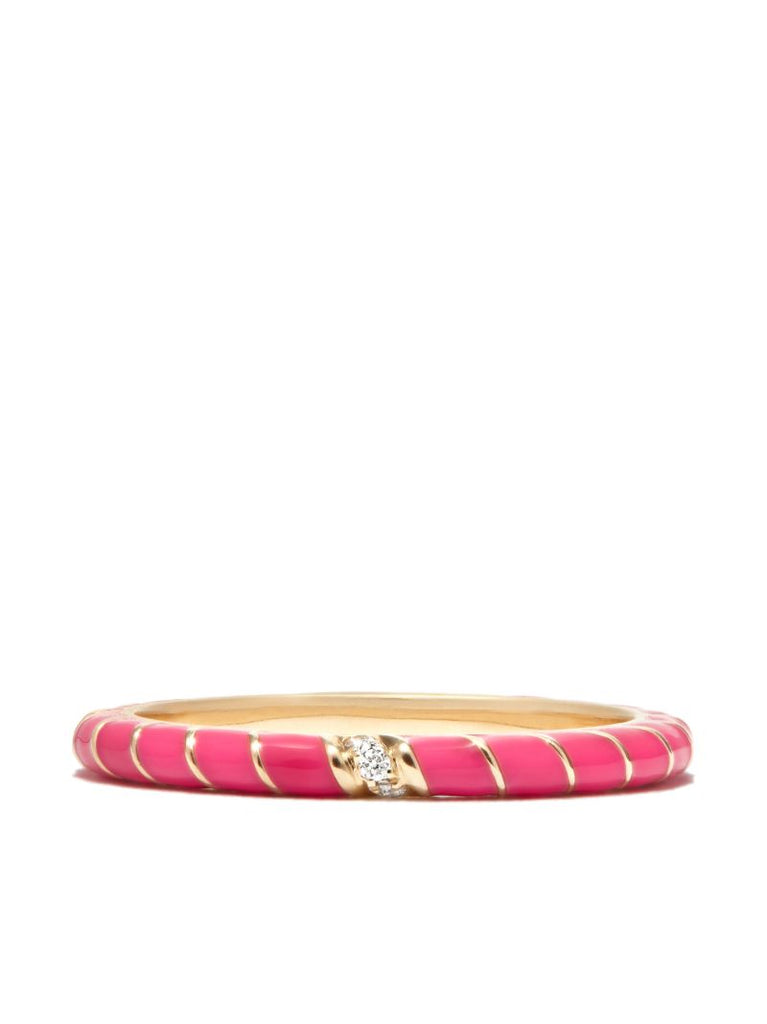 9k Yellow Gold Alliance Enamel Diamond Ring