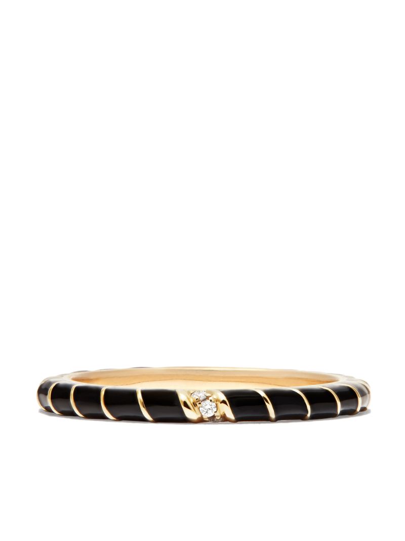 9k Yellow Gold Alliance Enamel Diamond Ring