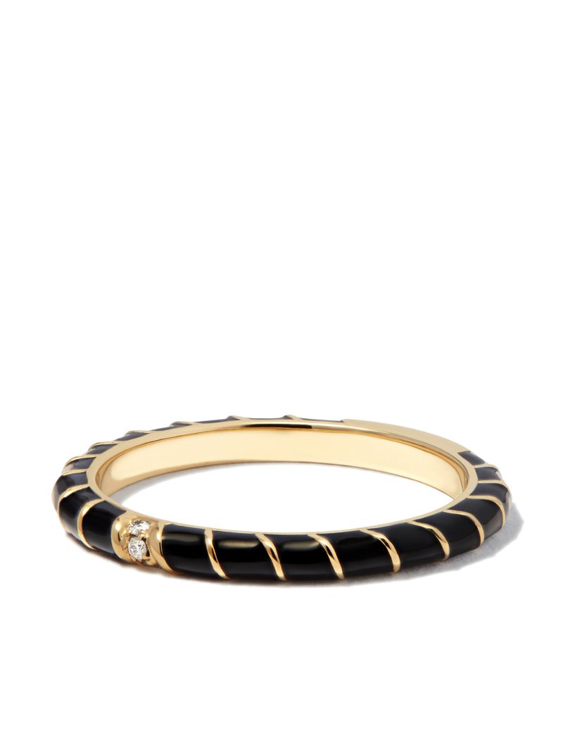 9k Yellow Gold Alliance Enamel Diamond Ring