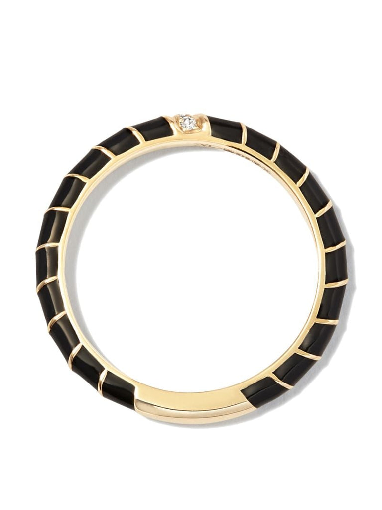 9k Yellow Gold Alliance Enamel Diamond Ring
