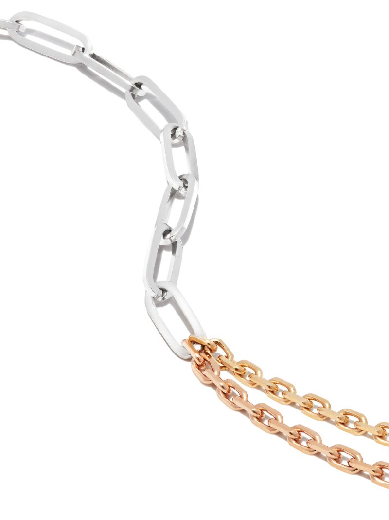 18k Yellow and White Gold Solitaire Chain Bracelet