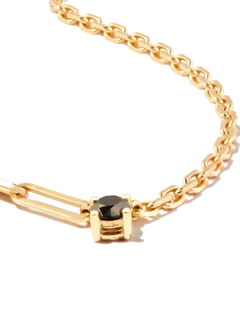 18k Yellow Gold Mixed Chain Diamond Necklace