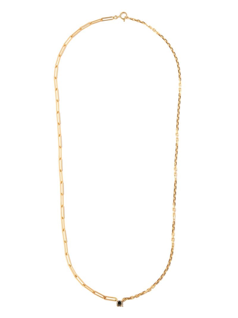18k Yellow Gold Mixed Chain Diamond Necklace