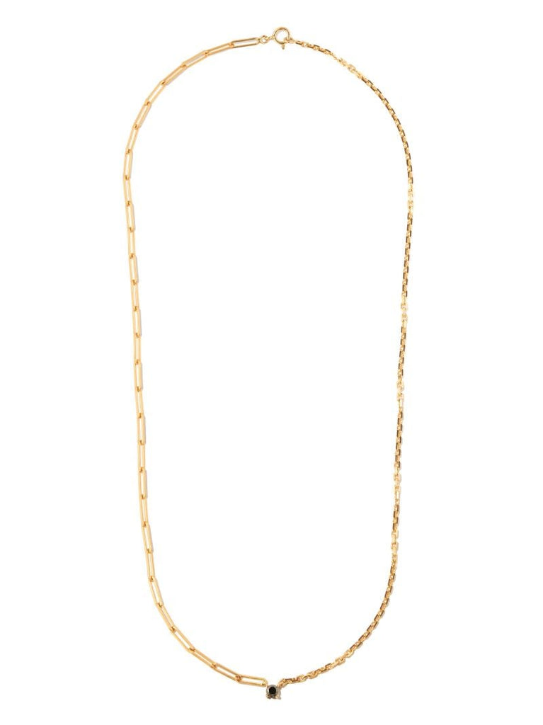 18k Yellow Gold Mixed Chain Diamond Necklace