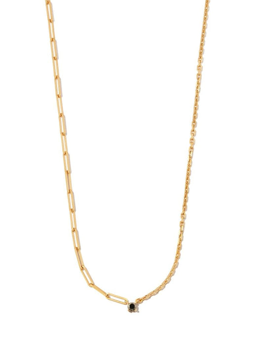 18k Yellow Gold Mixed Chain Diamond Necklace