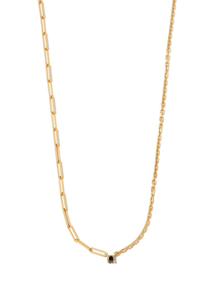 18k Yellow Gold Mixed Chain Diamond Necklace