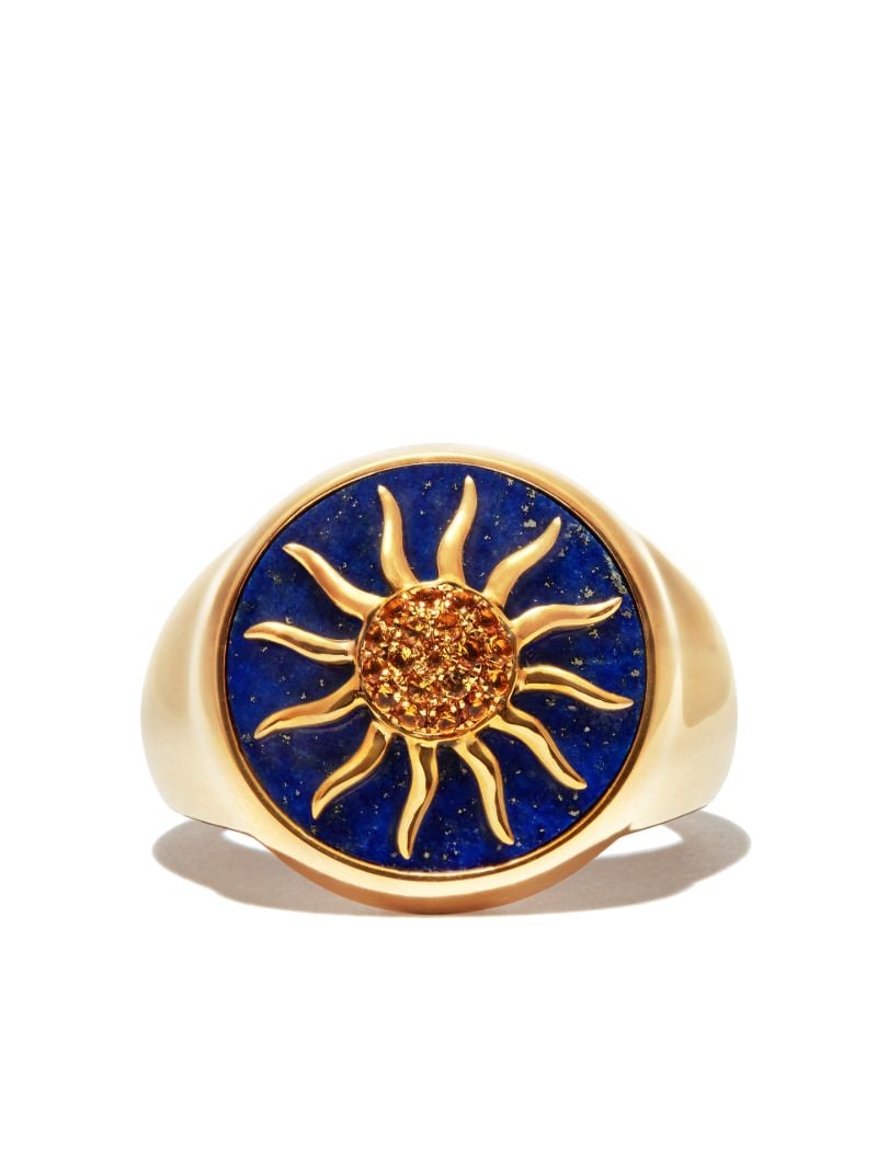 9k Gold Soleil Lapis Lazuli Signet Ring