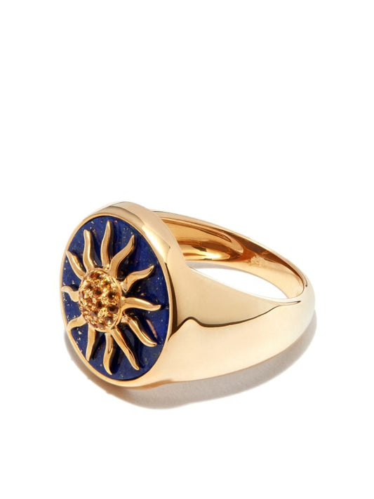 9k Gold Soleil Lapis Lazuli Signet Ring