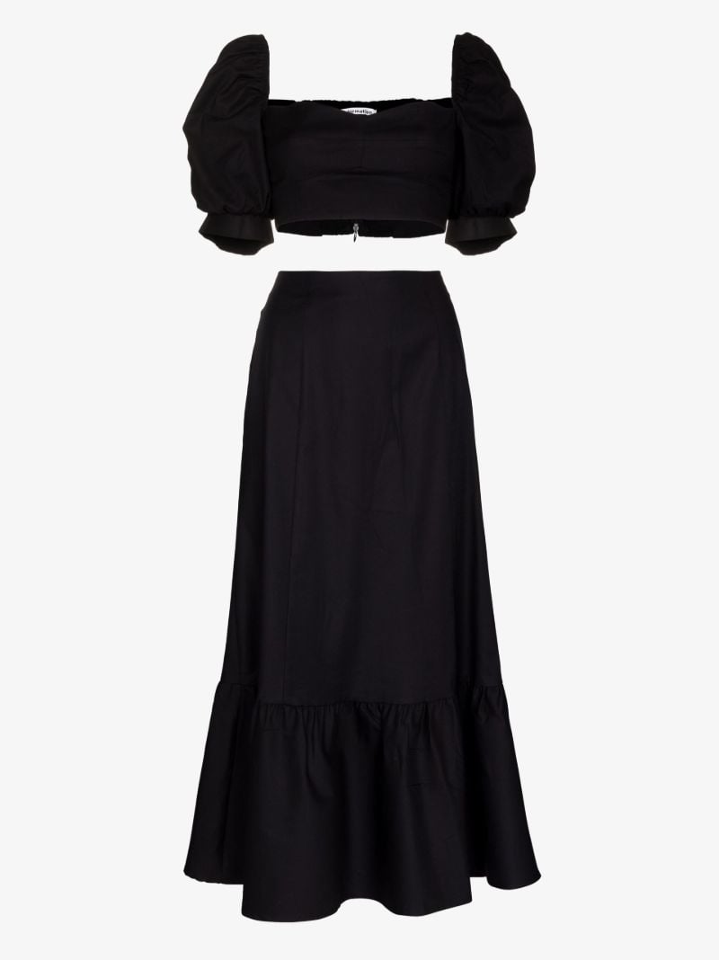 Black Sunnie Organic Cotton Top and Skirt Set