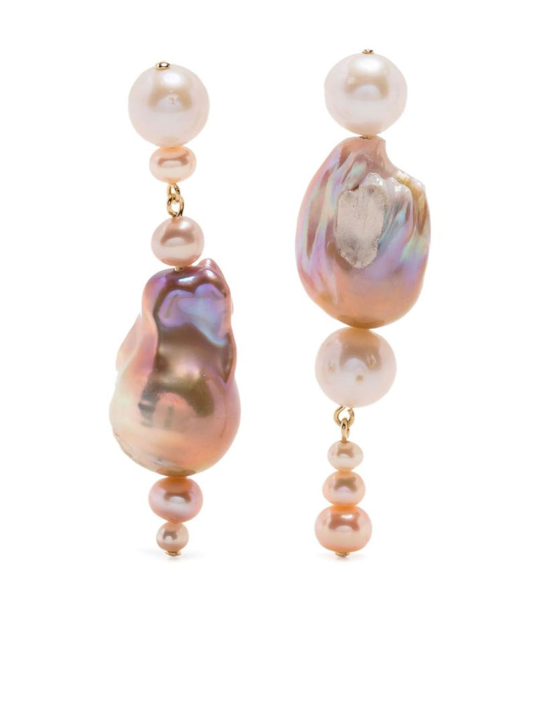 Gold Vermeil Float Pearl Drop Earrings