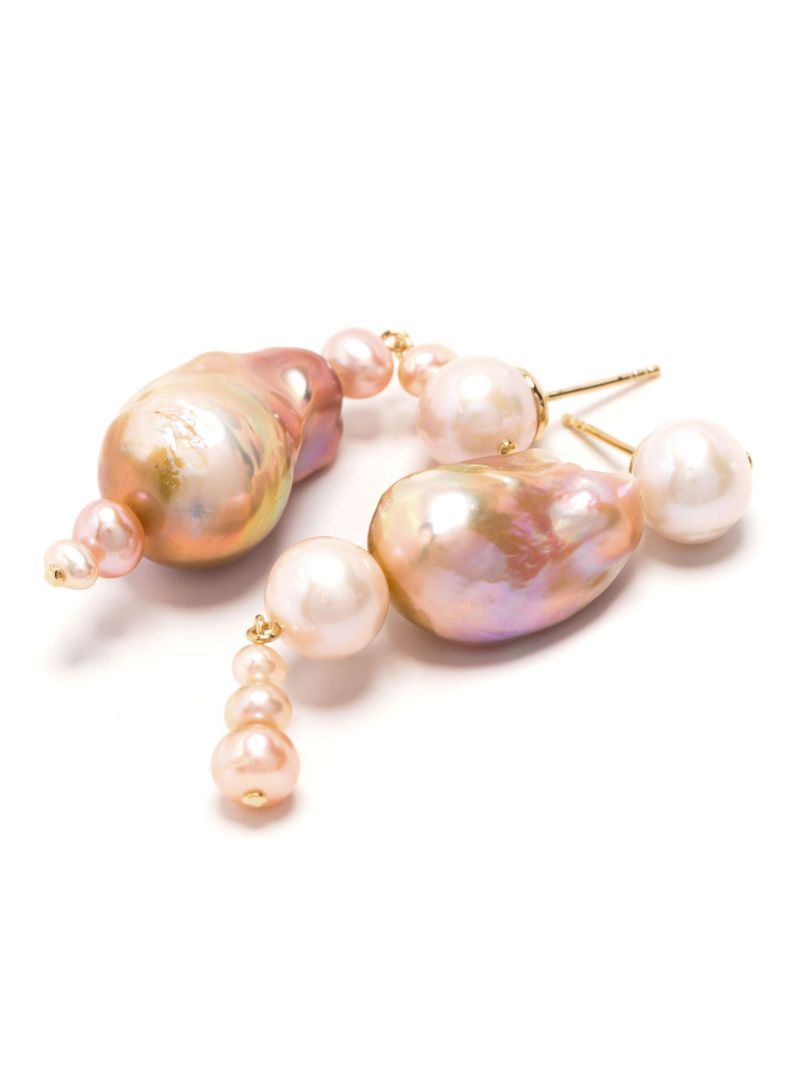 Gold Vermeil Float Pearl Drop Earrings