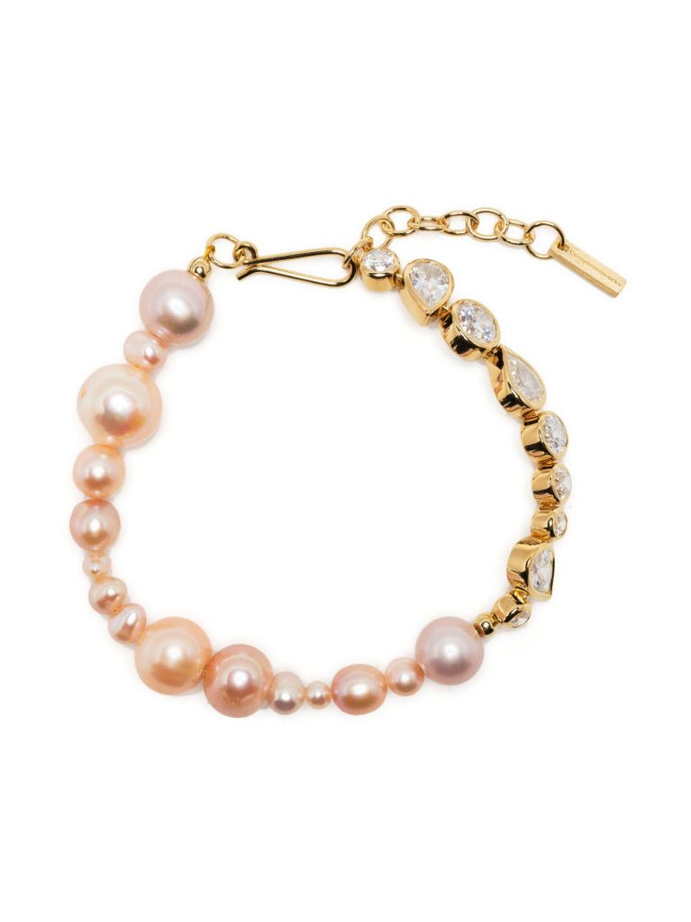 Gold Vermeil Float Pearl and Crystal Bracelet