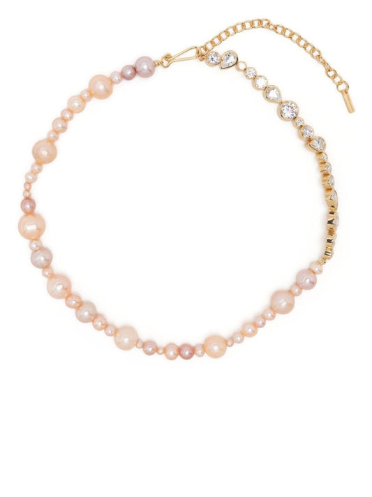 Gold Vermeil Glitch Ii Pearl and Crystal Necklace