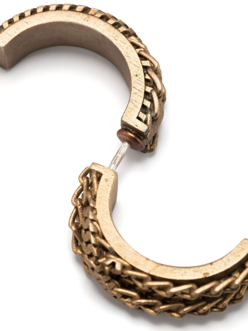 Gold-tone Chain Link Hoop Earring