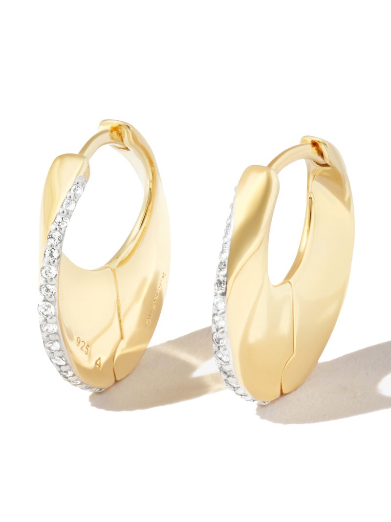 Yellow Gold Vermeil Siren Topaz Hoop Earrings