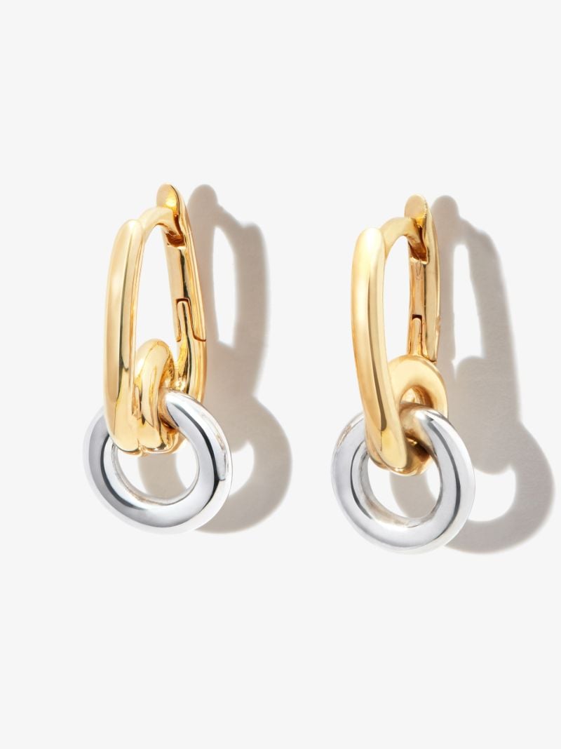 Gold Vermeil Loop Drop Hoop Earrings