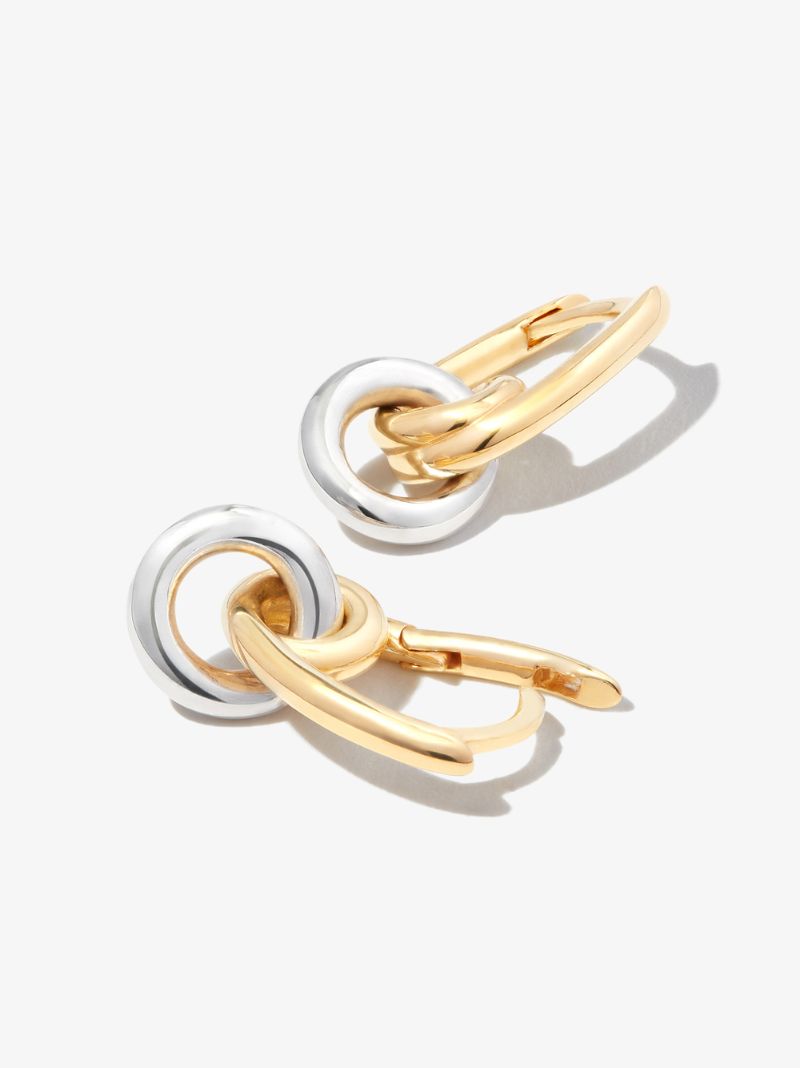 Gold Vermeil Loop Drop Hoop Earrings