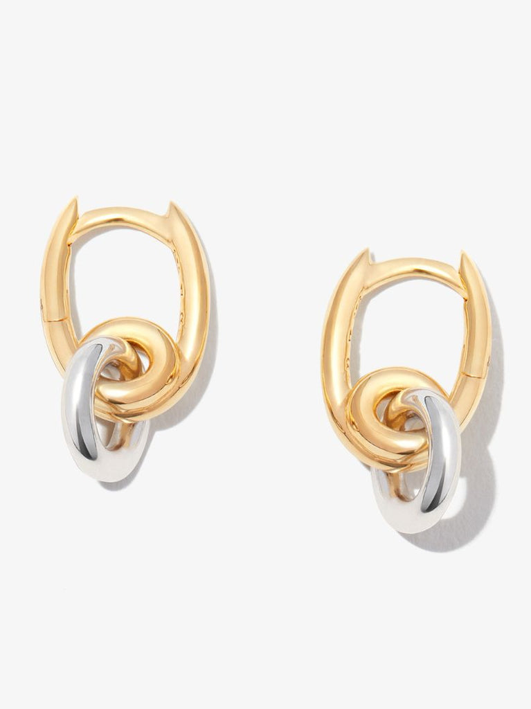 Gold Vermeil Loop Drop Hoop Earrings
