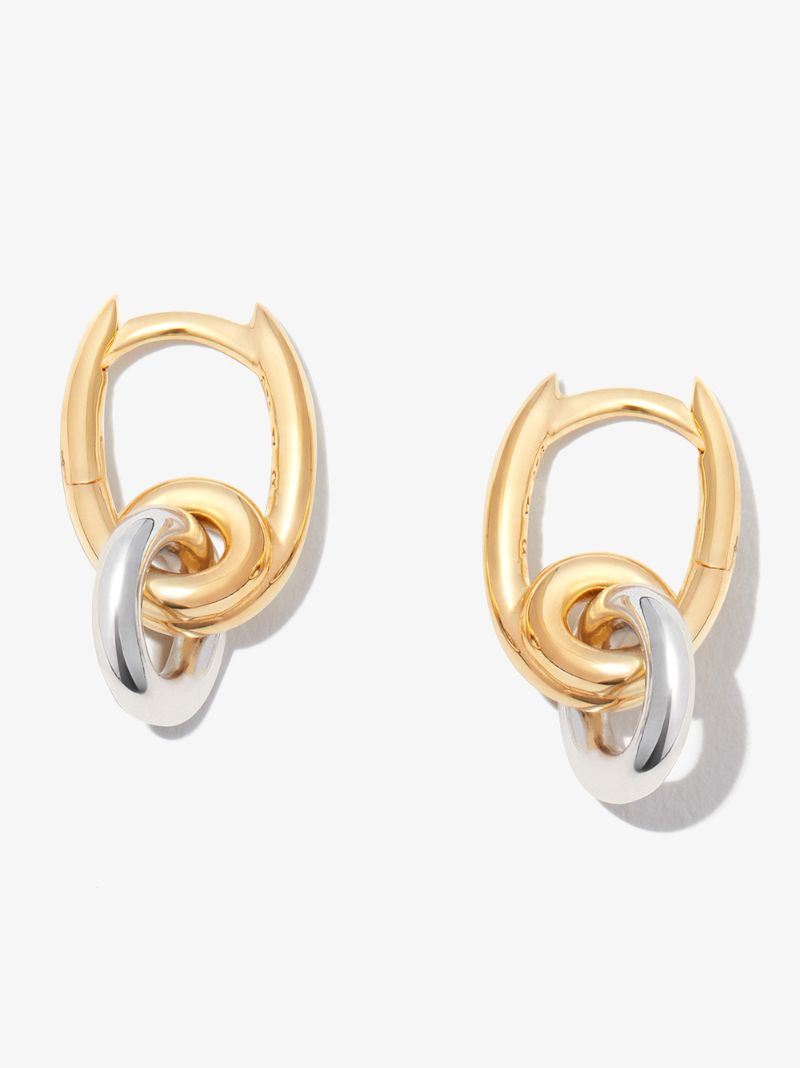 Gold Vermeil Loop Drop Hoop Earrings