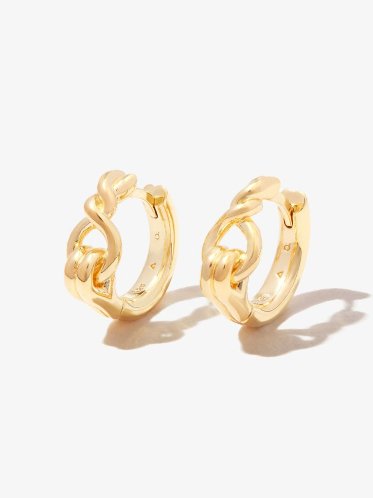 Gold Vermeil Locked Hoop Earrings