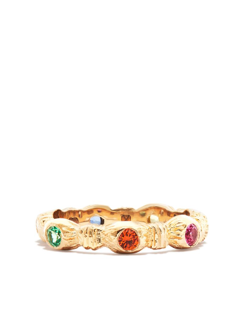 9k Yellow Gold Nature Round Root Sapphire Ring