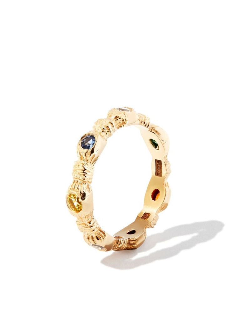 9k Yellow Gold Nature Round Root Sapphire Ring