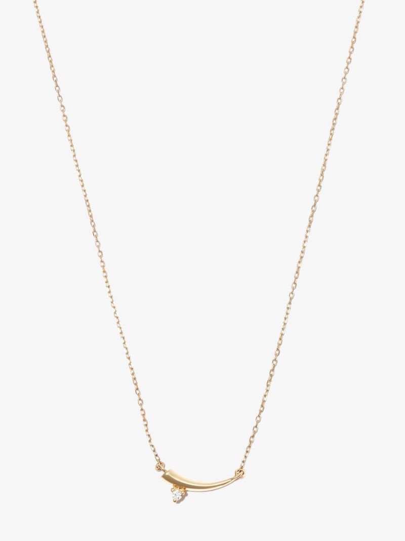 14k Yellow Gold Thorn Tiny Diamond Necklace
