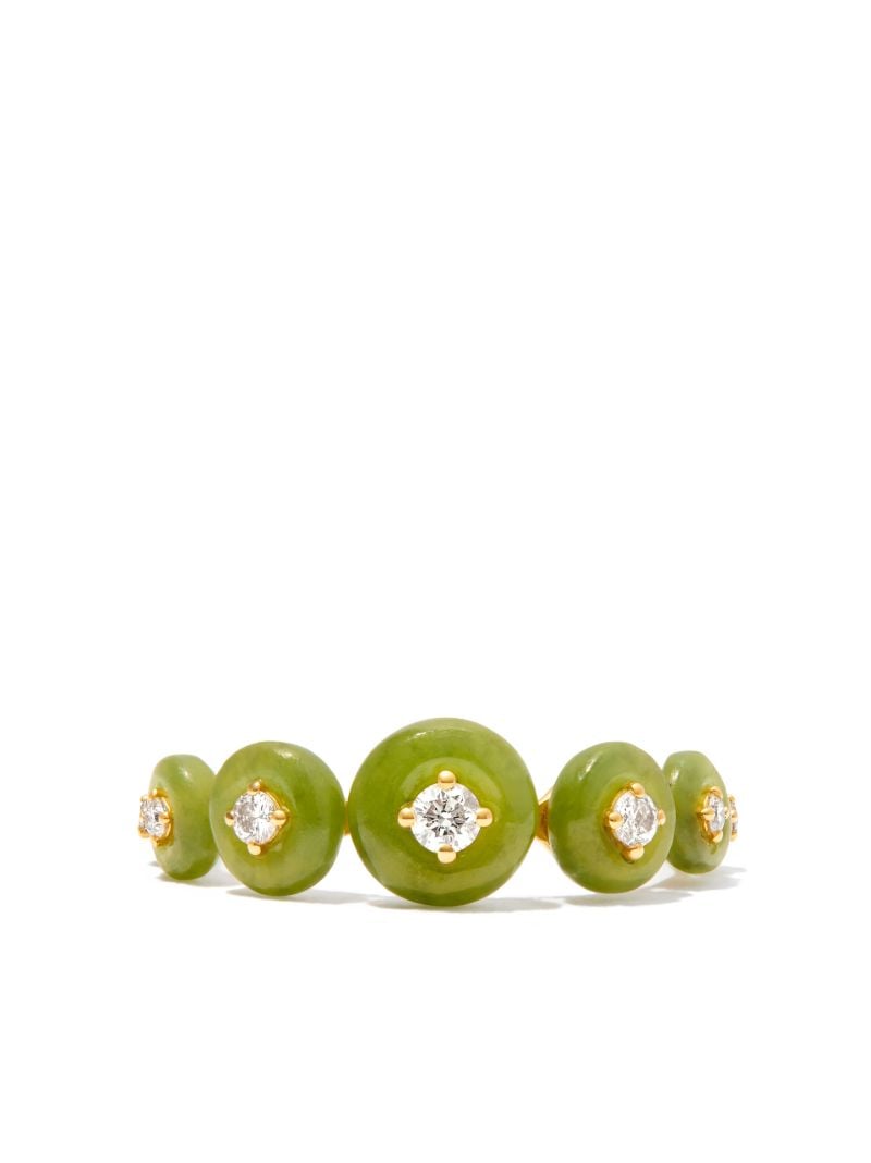 18k Yellow Gold Surrounding Small Diamond Ring