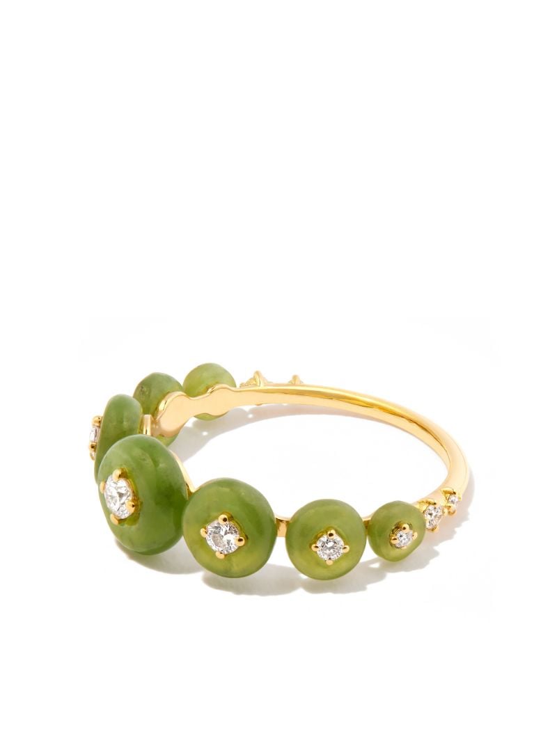 18k Yellow Gold Surrounding Small Diamond Ring