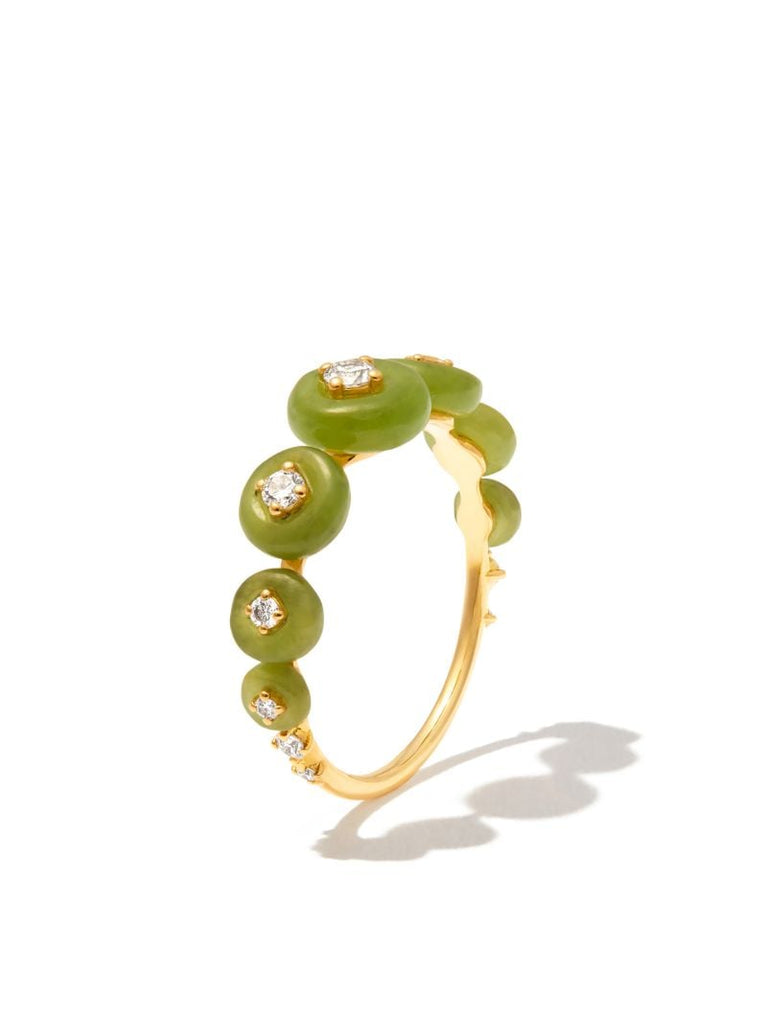 18k Yellow Gold Surrounding Small Diamond Ring