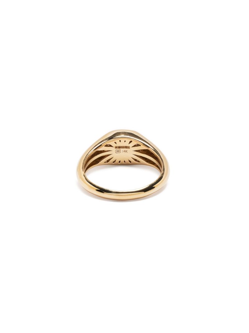 14k Yellow Gold Evil Eye Diamond Ring