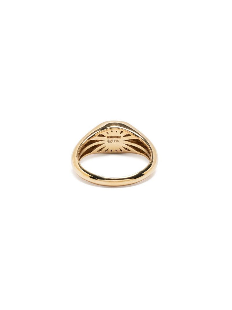 14k Yellow Gold Evil Eye Diamond Ring
