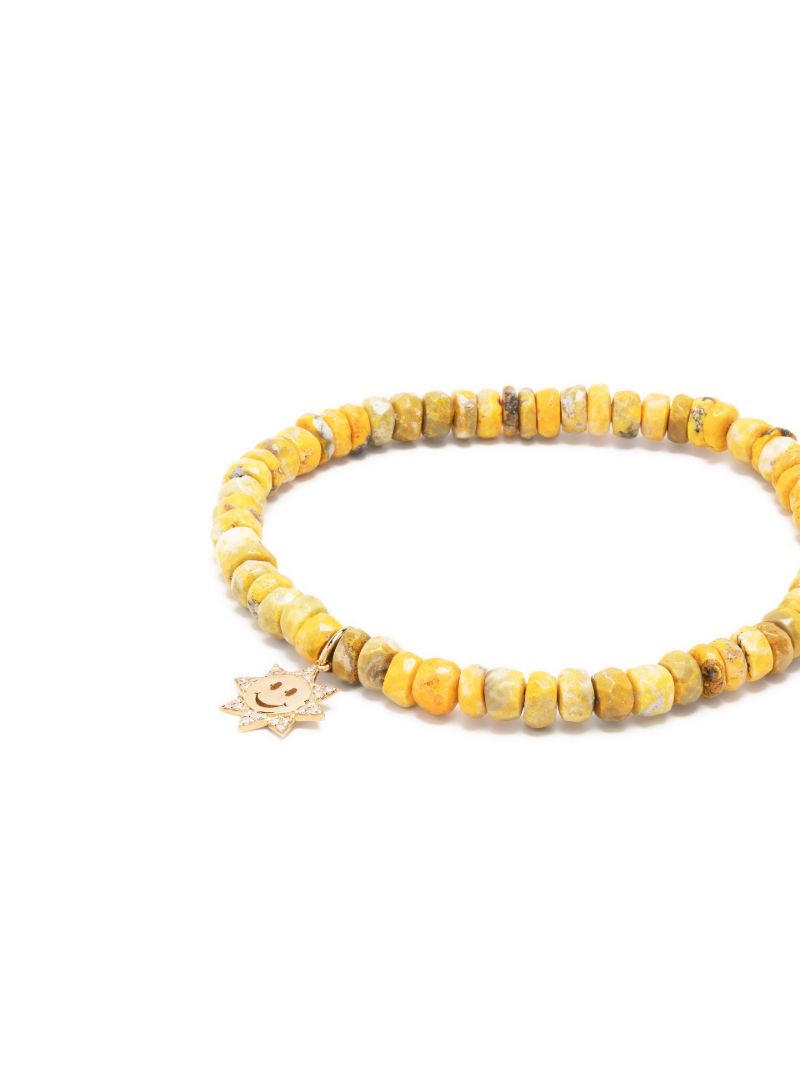 14k Yellow Gold Jasper and Crystal Bracelet