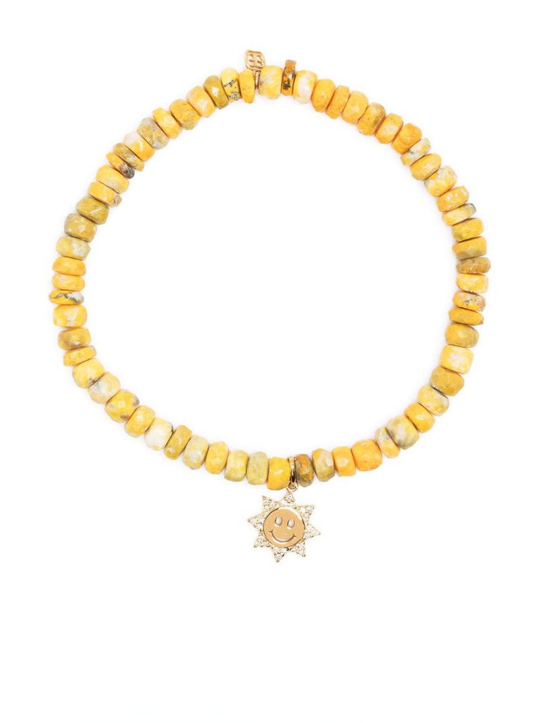 14k Yellow Gold Jasper and Crystal Bracelet