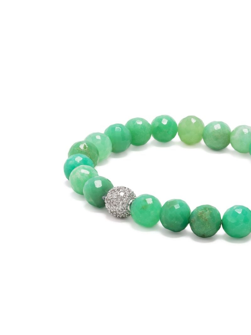 14k White Gold Jade and Crystal Bracelet