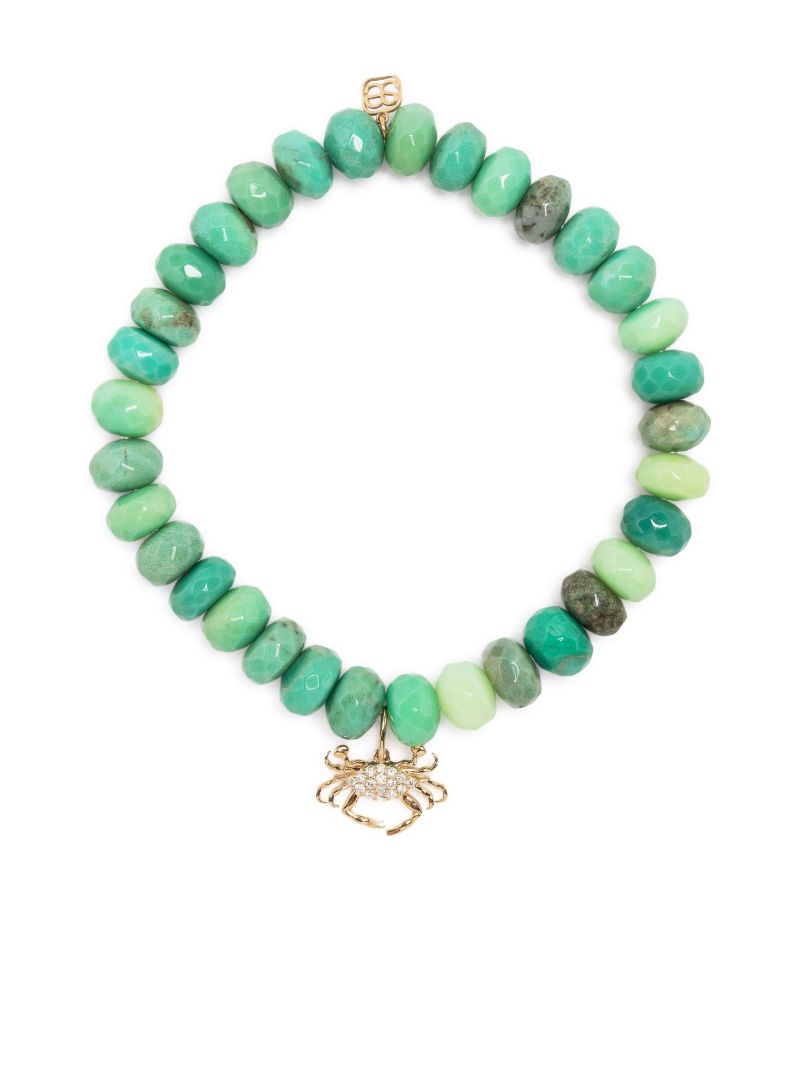 14k Yellow Gold Crab Opal and Diamond Bracelet