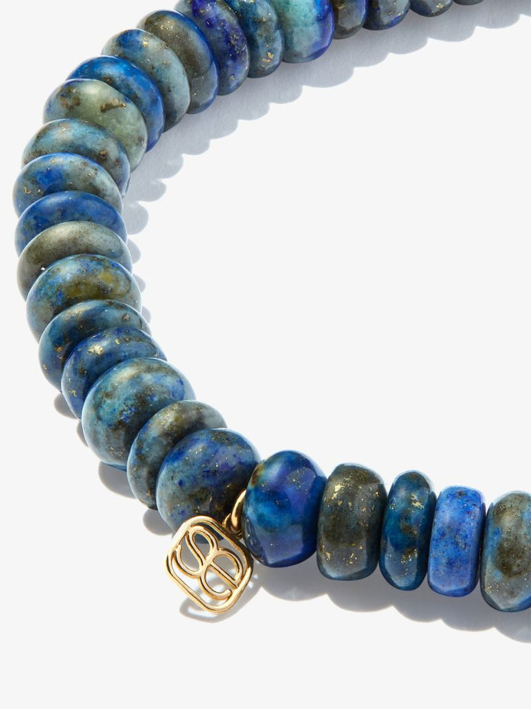 14k Yellow Gold Hamsa Lapis Lazuli Sapphire Beaded Bracelet