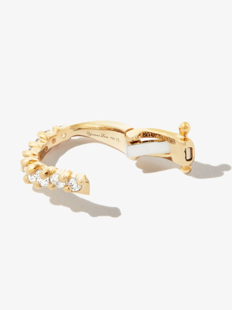 18k Yellow Gold Vague Diamond Ear Cuff