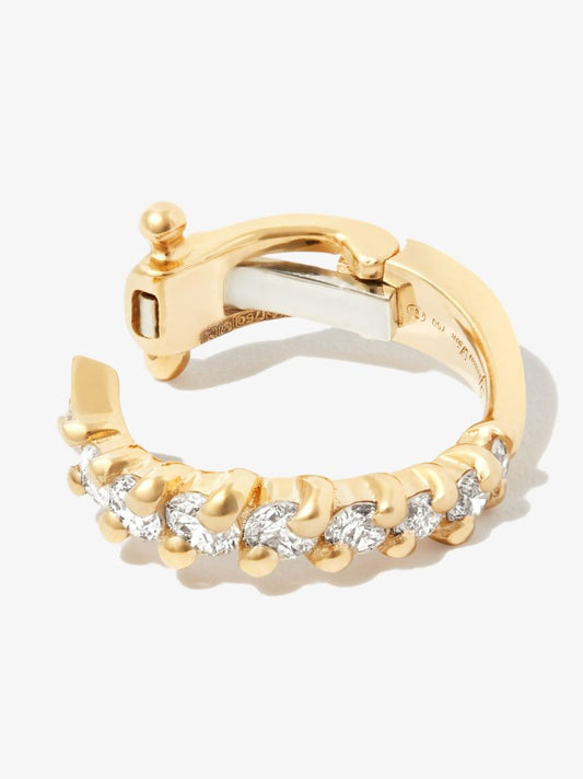 18k Yellow Gold Vague Diamond Ear Cuff