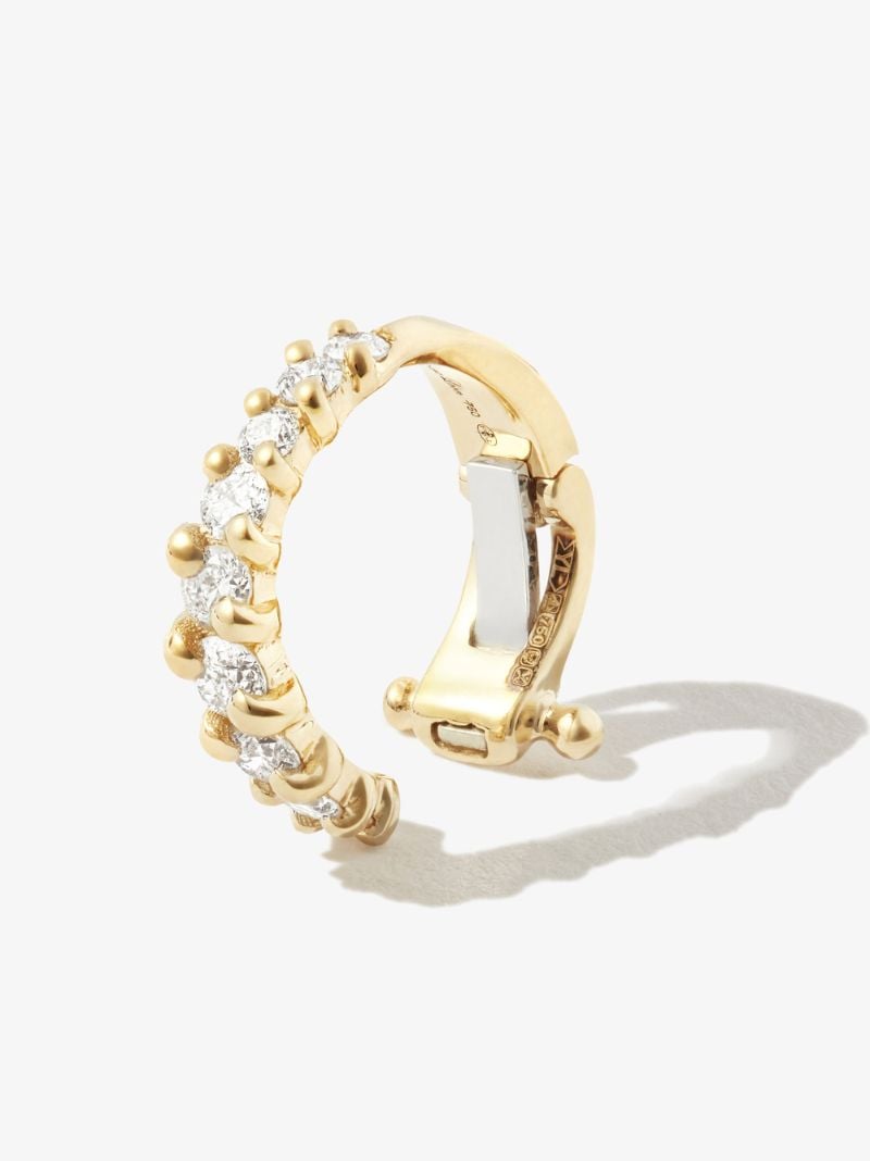 18k Yellow Gold Vague Diamond Ear Cuff