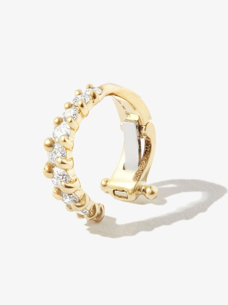 18k Yellow Gold Vague Diamond Ear Cuff