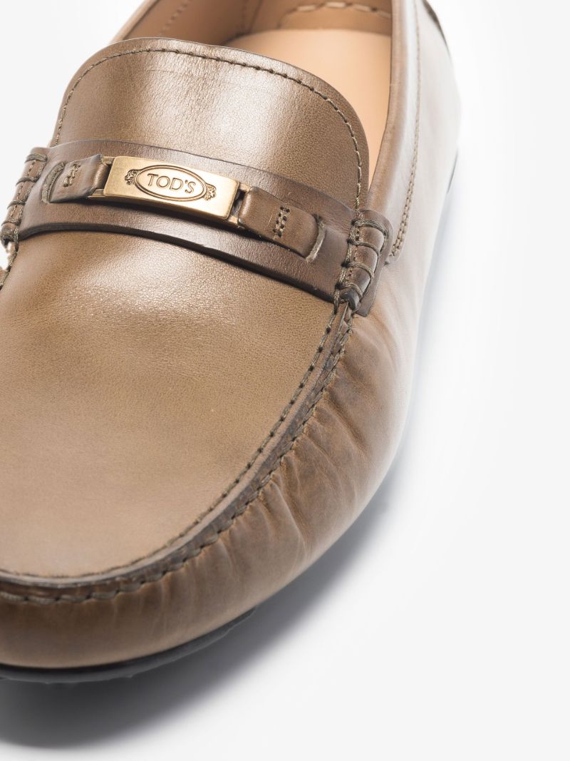 Brown Leather Driving Penny Loafers
