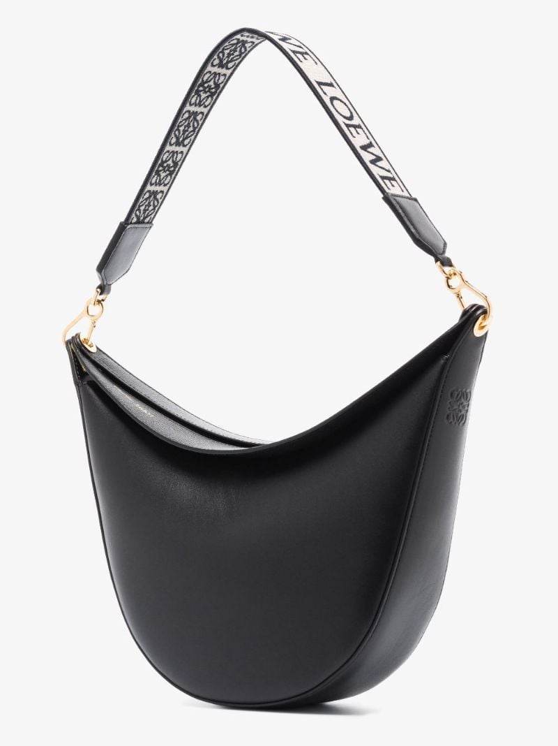 Black Luna Leather Shoulder Bag