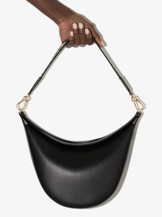 Black Luna Leather Shoulder Bag