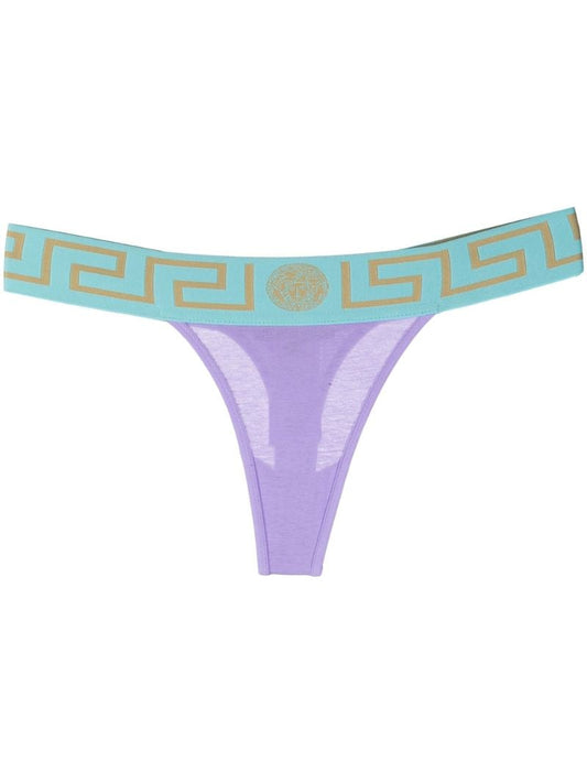 Purple Greca Border Thong